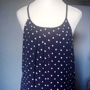Navy and White sleeveless top
